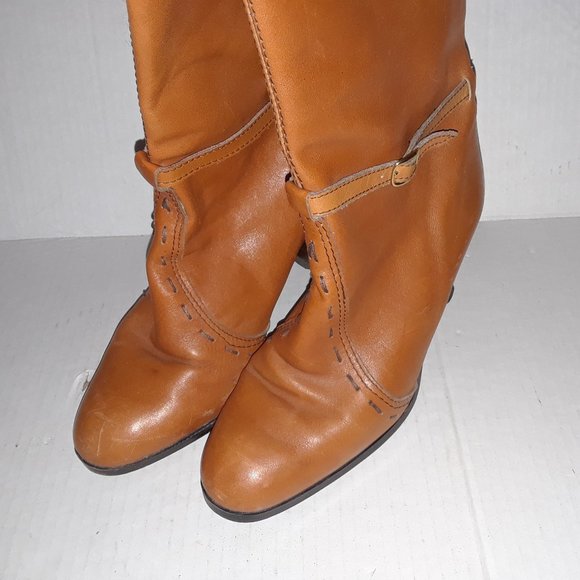 Leather Boots Size 7 Made in Italy 3.5 in Heel - Picture 3 of 8